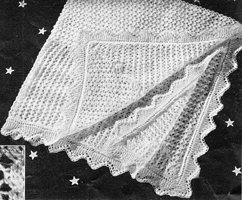 vintage baby shawl knitting pattern from 1940s