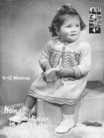 vintage baby knitting pattern from 1940s dress set