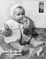 vintage baby dress set knitting pattern from 1940s