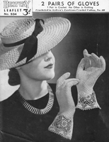 vintage ladies crochet gloves pattern 1940s