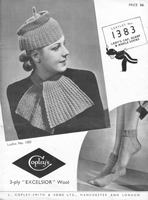 vintage ladies had and glove knitting pattern 1930s