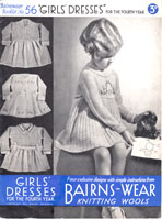 vintage knitting pattern for girls dress from 1930s
