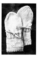 vintage baby knitting pattern for silk trimmed mittens 1920