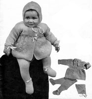 baby pram set knitting pattern from 1930s