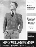 greenock pullover jumper knitting pattern mens 1930s