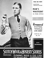 vintage mens knitting pattern waistcoat 1920s