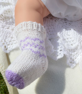 merino hand knitted socks with fair isle trim