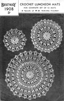 vintage table mats crochet patterns