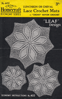 vintage filet crochet pattern for tray cloth and tea cosy 1940s