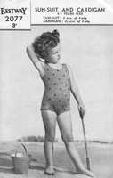 vintage little girls swimsiut knitting pattern late 1930s knitting pattern