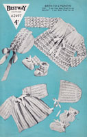 vintage baby knitting pattern for baby coat set matinee set 1940