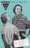 vintage ladies scarf knitting pattern 1940s