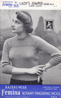 vintage ladies 1940s knitting pattern for jumper