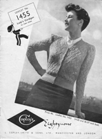 vintage ladies cardigan knitting pattern 1940s
