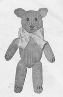vintage knitting pattern teddy bear 1940s