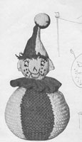 vintage toy clown knitting pattern 1950s