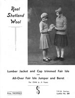 vintage fair isle beret and jumper knittingn pattern 1920s
