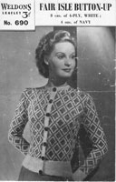 ladies fair isle cardigan vintage 1940 knitting patterns