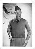 vintage slipover army usa knitting pattern 1941