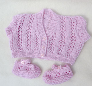 prettty pink baby cardigan merino wool 03 months
