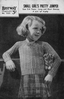 vintage childs knitting pattern 1940s