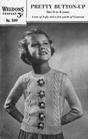 vintage gilrs jumper knitting pattern from weldons 1940s