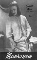 vintage ladies 1940s bed Jacket knitting pattern
