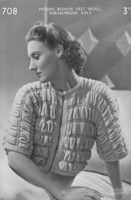 vintage ladies angora bed jacket knitting pattern 1950s