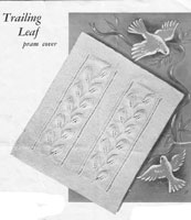 vintage leaf design pram blanket 1940s