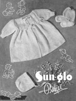 vintage knitting pattern for baby set from 1940s