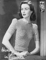 vintage ladies knitting pattern 1940a jumper
