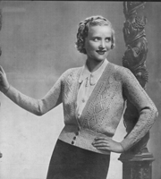 vintage ladies cardigan knitting pattern 1930s