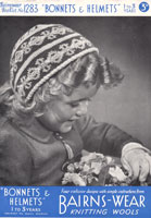 vintage girls fair isle bonnet knitting pattern from 1930s