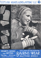 vintage girls fair isle hood and mittens 1940s