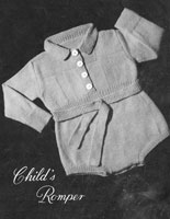 vintage knitting pattern for baby romper