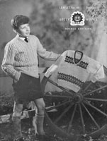 boys vintage knitting pattern jumper fair isle bands 1940s