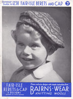 childs fair isle beret pattern 1940s