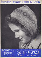 bairnswear girls fair isle bonnets vintage knitting pattern s1940s