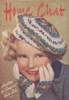 vintage girls beret knitting pattern in fair isle 1949