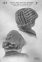 vintage girls bonnet fair isle knitting pattern 1940s
