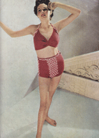 vintage ladies swim suit knitting pattern bikini