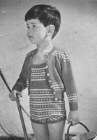 vintage babies fair isle sun suit swim suit knitting pattern 1940s