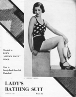 ladies swim suit knitting pattern from 1920s