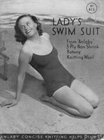 vintage ladies swim suit from 1930s