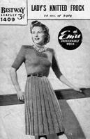 vintage ladies dress knitting pattern fro 1940s