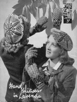 vintage ladies fair isle berets an gloves knitting pattern from 1940s
