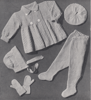vintage knitting pattern for baby pram st from 1940s