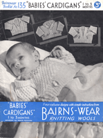 baby cardigan knitting pattern from 1940s