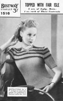 Vintage fair isle ladies knitting pattern