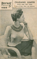 Vintage 1940s Fair Isle Ladies jumper knitting pattern